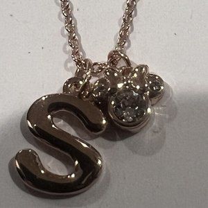 Disney Parks Collection Necklace With Letter S And Swarovski Mickey Head